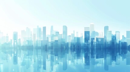 Obraz premium Abstract Vector Illustration, Futuristic blue Urban city Landscape with Advanced Smart City Technology, Graphic Resources, Wallpapers, Brochure, Websites, banner design, Advertising, web, background t