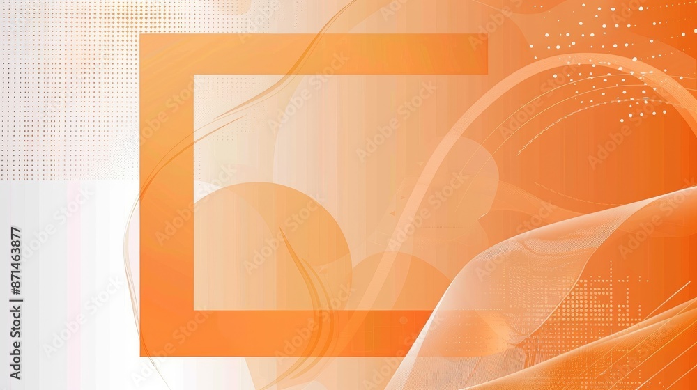 Poster background with orange square banner and transparent circle for text placement