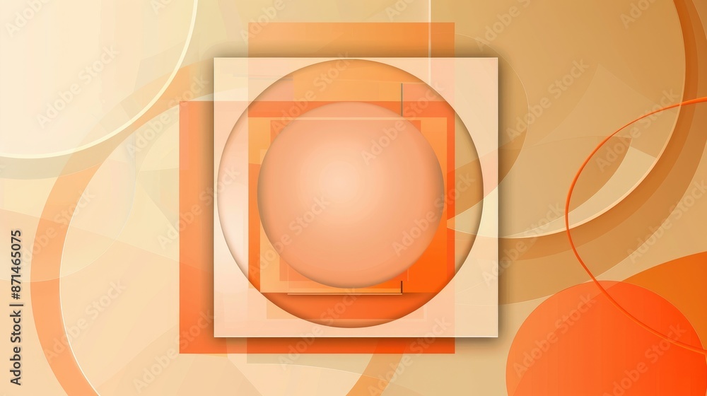 Poster background with orange square banner and transparent circle for text placement