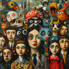 Obraz premium social network faces