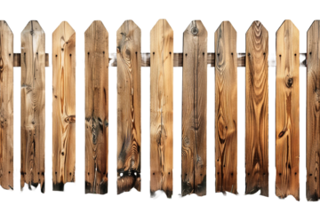wooden fence isolated on transparent background