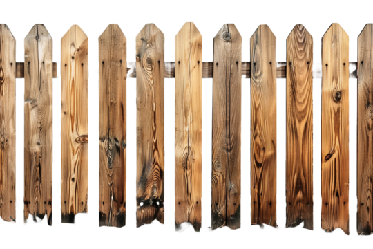 wooden fence isolated on transparent background