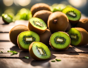 closeup of a pile of kiwi