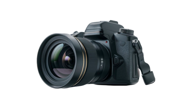 Digital camera isolated on transparent background