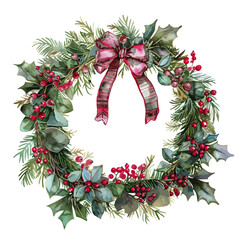 Christmas Wreath water color