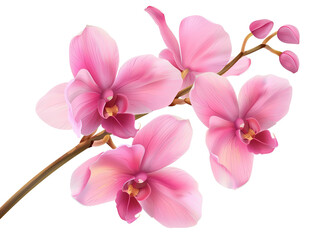 Beautiful close-up of pink orchid flowers in full bloom with delicate petals. Perfect for floral designs and nature themes.