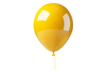 yellow balloon isolated on transparent background