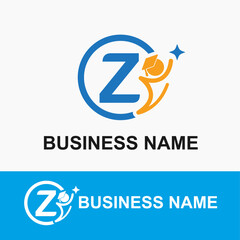 Initial Letter Z Student, Toga Cap and Shine Icon for Education, School, Academy Center Business Logo Idea Template