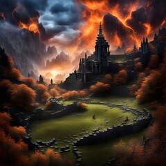 sunrise over the castle