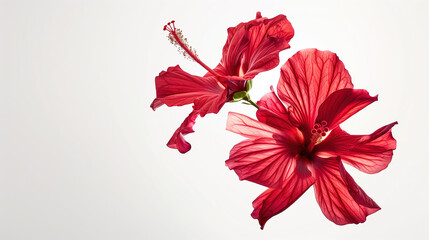 Fototapeta premium Hibiscus Extract for Radiant Complexion - White Background