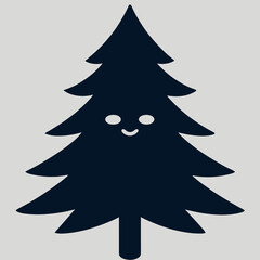 Fototapeta premium Smiling Christmas Tree Silhouette