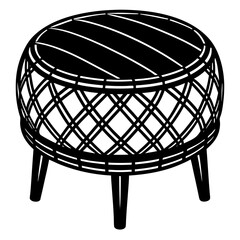 Tabouret Silhouette Vector Illustration