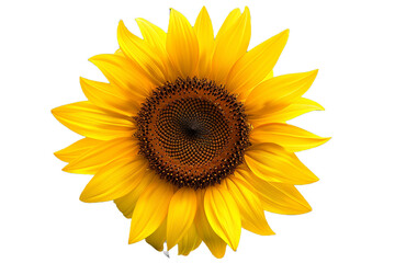 yellow sunflower isolated on transparent background