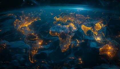 Global map with highlighted economic zones, economics, world economic zones