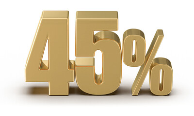 45 Percent Off Sale Gold Number 3D