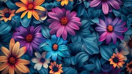 Colorful flowers background