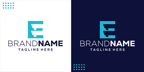 E Eleven logotype Logo, eleven hidden spaces, 11 negative spaces, Design Inspiration, Vector