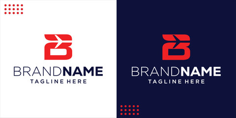 Airplane logo with B alphabet with negative space, Design Inspiration, Illustration, Vector © Berkah