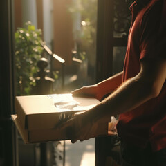 Delivery export worker exporting distribution products to customer