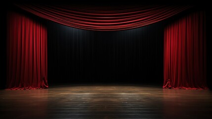 red stage curtain
