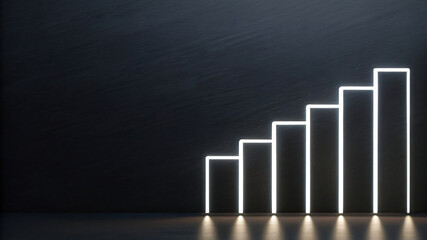 Illustration of a Business Growth Graph on a Blackboard