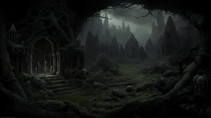 Necromancers' Crypt: Shadows of Dark Magic Unleashed Fantasy  wallpaper