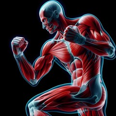Muscular Male Figure Anatomy.