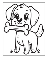 Fototapeta premium cute vector puppy coloring page ai generative