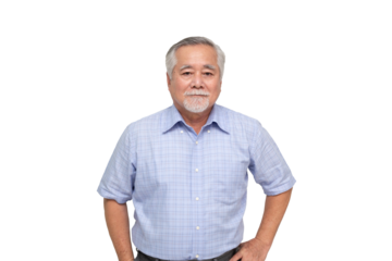 Portrait of Asian senior man looking at camera