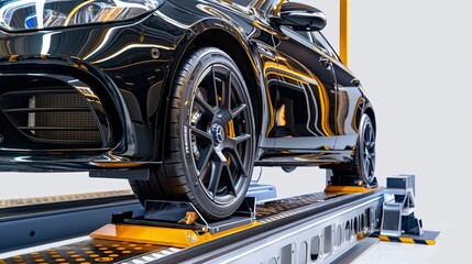 f an asymmetrical car lift, isolate on white background