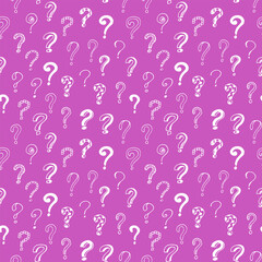 question mark seamless pattern hand drawn doodle, vector. wallpaper, textile, wrapping paper, background.