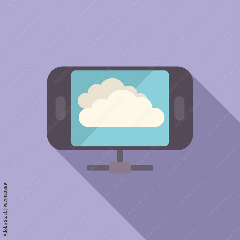 Poster smartphone is connecting to a cloud service using a wireless network