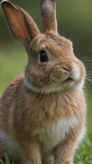 Obraz premium a small rabbit that is sitting in the grass