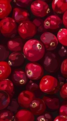 Close Up of a Heap of Bright Red Cranberries