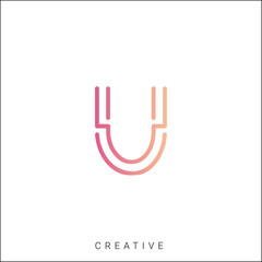 U Creative Latter Logo Design. By Custom Branding Logo. Creative Logo Design. Logo Template. Vector illustration. Modern Design. Monogram Design