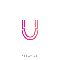 U Creative Latter Logo Design. By Custom Branding Logo. Creative Logo Design. Logo Template. Vector illustration. Modern Design. Monogram Design