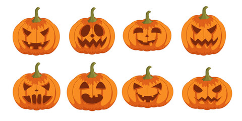 Halloween Pumpkins Illustration SET