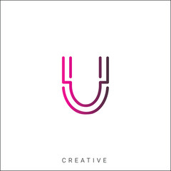 U Creative Latter Logo Design. By Custom Branding Logo. Creative Logo Design. Logo Template. Vector illustration. Modern Design. Monogram Design