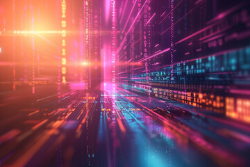 Digital Data Stream - Abstract Code Background