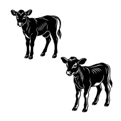 calf vector silhouette vector © mdjobayerhosen