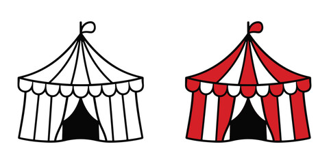 red circus tent stock vector illustration
