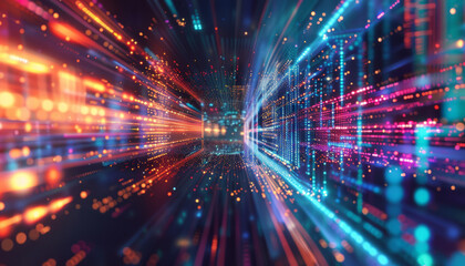 Fototapeta premium Digital Data Streams: A Visual Representation of Information Flow