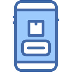 Obraz premium Vector Icon Smartphone, Online Shopping, Package, Order, Shipping, Online Service