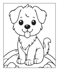 Obraz premium cute vector puppy coloring page ai generative