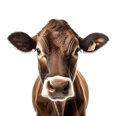 cute cow looking isolated on white