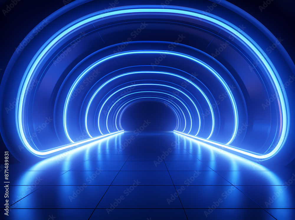 Sticker blue tunnel with light