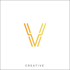 V Creative Latter Logo Design. By Custom Branding Logo. Creative Logo Design. Logo Template. Vector illustration. Modern Design. Monogram Design