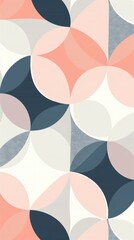 Abstract Geometric Pattern Wallpaper With White, Pink, Grey, and Blue Circles