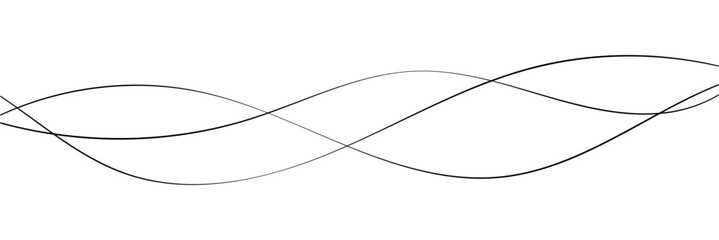 Thin line wavy abstract vector background. Curve wave seamless pattern. Line art striped graphic template. Vector illustration on white background in eps 10.