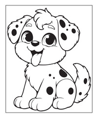 Naklejka premium cute vector puppy coloring page ai generative